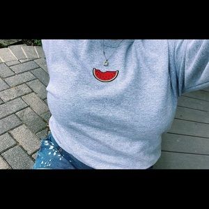 Grey watermelon crew neck